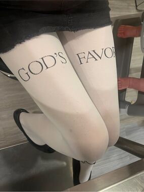 RARE PRAYING “GOD’s FAVORITE” TIGHTS IN WHITE